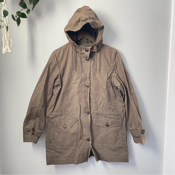 Filson | Women’s Field Parka Waxed Cotton Olive Grey Jacket Coat Hooded Outdoors - Picture 3 of 14